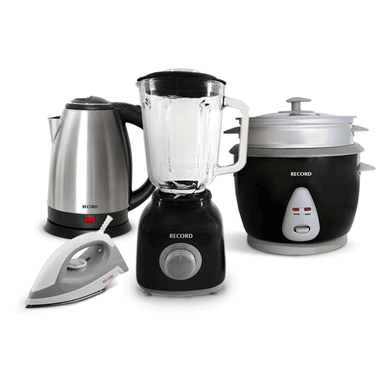 COMBO RECORD CAJA MÁGICA - LICUADORA, ARROCERA, PLANCHA Y HERVIDOR