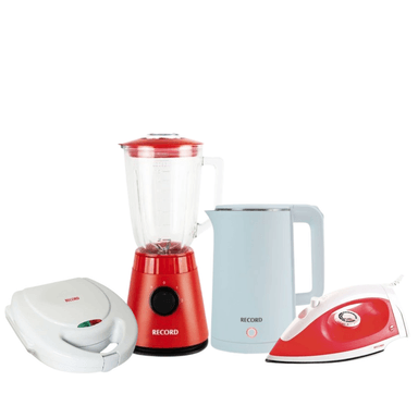 COMBO RECORD HOGAR- HERVIDOR + LICUADORA + SANDWICHERA + PLANCHA