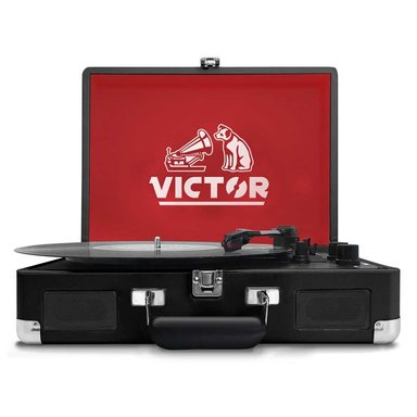 TOCA DISCOS VICTOR ELERPVTR1002 METRO DUAL BLUETOOTH SUITCASE BLACK NEGRO