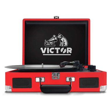 TOCA DISCOS VICTOR ELERPVTR1003 METRO DUAL BLUETOOTH SUITCASE RED ROJO