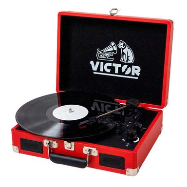 TOCA DISCOS VICTOR ELERPVTR1003 METRO DUAL BLUETOOTH SUITCASE RED ROJO - 2