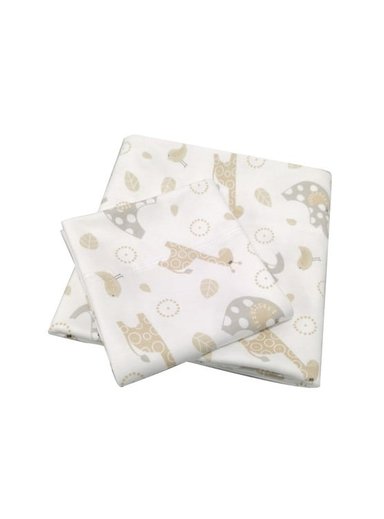 SÁBANAS ALGODÓN BLANCO BEBÉ CUNA CORRAL PACK AND PLAY ANIMALITOS