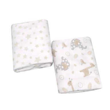 SABANAS BAJERAS PARA COLECHO BEBE X2 UNIDADES 100% ALGODÓN
