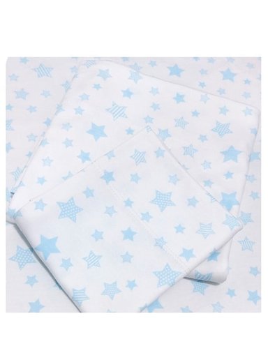 SÁBANAS ALGODÓN BLANCO BEBÉ CUNA CORRAL ESTRELLAS CELESTES - 2