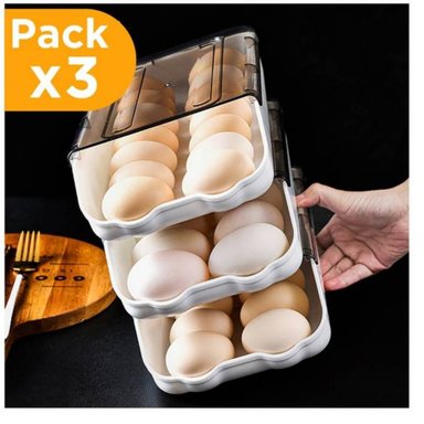 PORTA HUEVOS DE 3 NIVELES OLI-486 APILABLE CAPACIDAD 42 HUEVOS