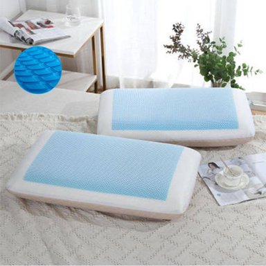 PAR DE ALMOHADAS BLANCO ESPUMA VISCOELÁSTICA GEL CON FUNDA