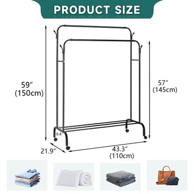 ESTANTE ORGANIZADOR ROPA PERCHERO CON RUEDAS PB - 3