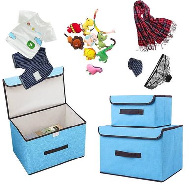 PAR DE ORGANIZADORES ELEGANTE CAJA DE ALMACENAMIENTO MULTIFUNCIONAL TURQUEZA