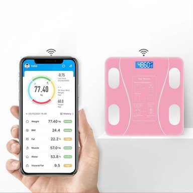 BALANZA SMART DIGITAL BLUETOOTH COLOR ROSADO - 2