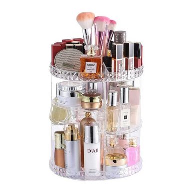 ORGANIZADOR MAQUILLAJE ACRILICO GIRATORIO 360 GRADOS