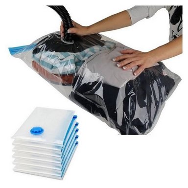 PAR DE BOLSAS DE ROPA COMPRESORAS AL VACÍO 70X100 CM - 3
