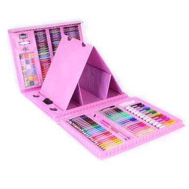 SET ARTE DIBUJO Y PINTURA 208 PIEZAS ROSADO - 2