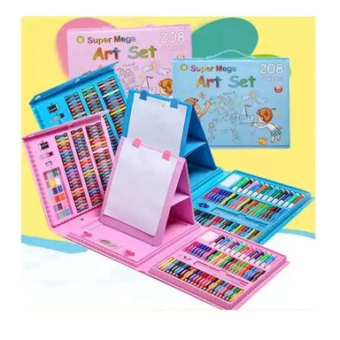 SET ARTE DIBUJO Y PINTURA 208 PIEZAS ROSADO - 4