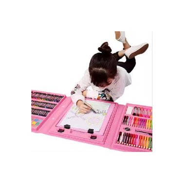 SET ARTE DIBUJO Y PINTURA 208 PIEZAS ROSADO - 5