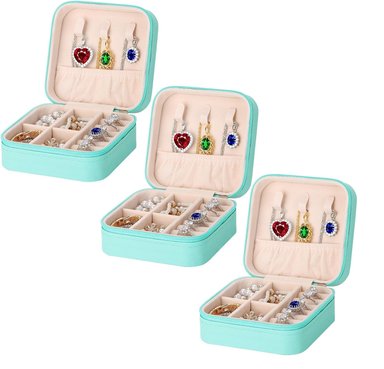 PACK 03 UNIDADES MINI ORGANIZADOR DE JOYAS DE VIAJE PORTÁTIL CON CREMALLERA