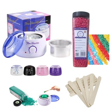 PACK DEPILACIÓN OLLA PARA CERA + 500G DE CERA DEPILATORIA + 12 PALETAS