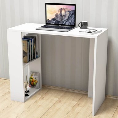 ESCRITORIO TU MESITA TU MESITA 80 CM X 40 CM BLANCO MULTIUSOS CON ESTANTES MODERNO