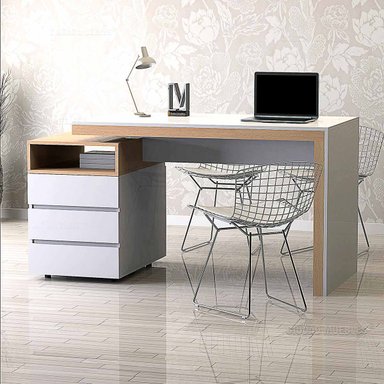 ESCRITORIO TU MESITA Y ARCHIVERO DOBLE CARA PREMIUM BLANCO CON HAYA