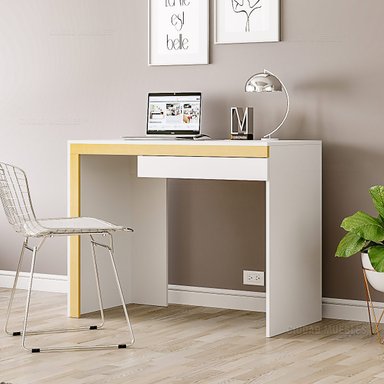 ESCRITORIO TU MESITA TU MESITA 100 CM X 50 CM BLANCO CON HAYA MINIMALISTA ORIANA MODERNO