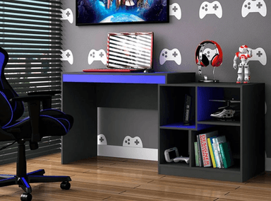 ESCRITORIO TU MESITA COCO 140 CM X 50 CM AZUL GAMER JUVENIL