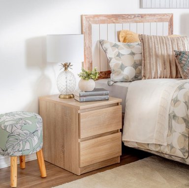 VELADOR TU MESITA MESA NOCHE MAJU MODERNO 2 CAJONES DUNA