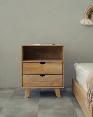 MESA DE NOCHE TU MESITA RAMONA 2 CAJONES