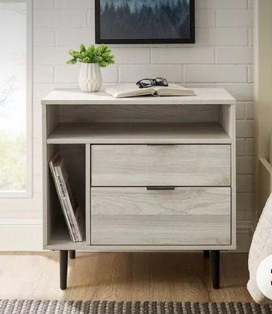 VELADOR TU MESITA MINIMALISTA LEYKA 2 CAJONES BEIGE