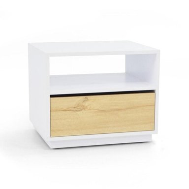 MESA DE NOCHE TU MESITA DE MELAMINA EMILY BLANCO DUNA