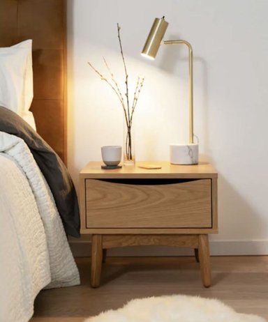 VELADOR TU MESITA MESA NOCHE LEONOR MODERNO MARRÓN