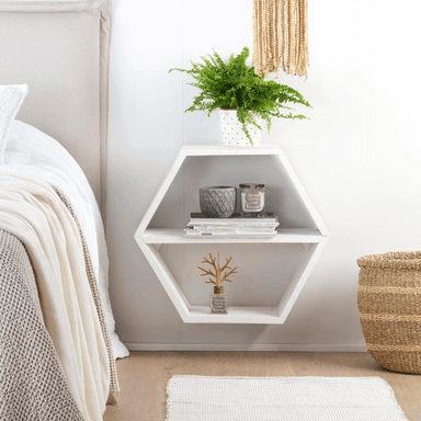 VELADOR TU MESITA FLOTANTE NORDICO SIF HEXAGONAL BLANCO