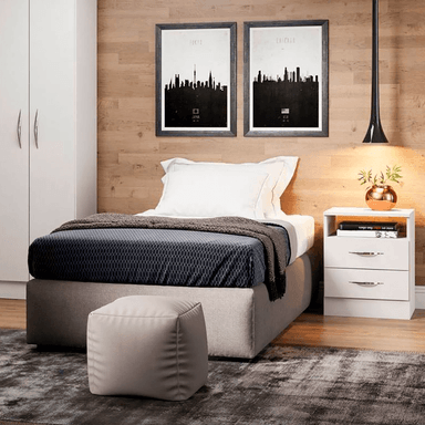 MESA NOCHE TU MESITA DOMINICA 2 CAJONES BLANCO