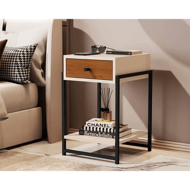 VELADOR TU MESITA INDUSTRIAL ELDA 1 CAJÓN MULTICOLOR