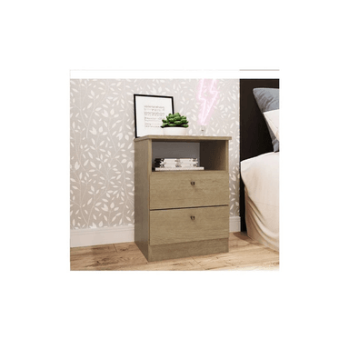 VELADOR TU MESITA MODERNO MAGALY 2 CAJONES MARRÓN