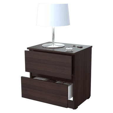VELADOR TU MESITA MODERNO THIAGO 2 CAJONES WENGUE