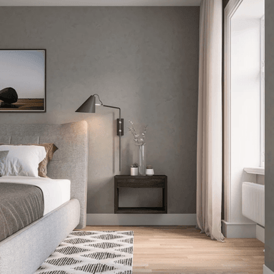 VELADOR TU MESITA FLOTANTE CONTEMPORÁNEO FORAL 55CM NEGRO