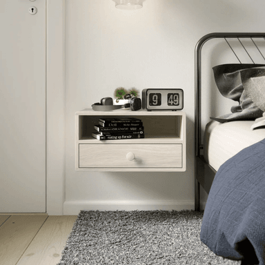 VELADOR TU MESITA FLOTANTE CONTEMPORÁNEO VINIL 50CM BLANCO