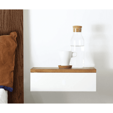 VELADOR TU MESITA FLOTANTE CONTEMPORÁNEO TAME 40CM BLANCO MARRÓN