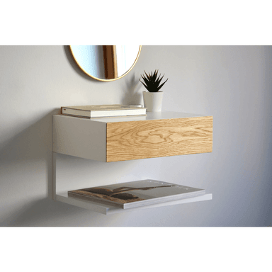 VELADOR TU MESITA FLOTANTE CONTEMPORÁNEO MEHR 48CM BLANCO MARRÓN