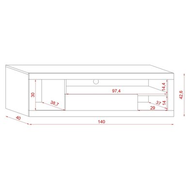 MESA DE TV TU MESITA MODERNA MAURICIO BLANCA 140CM - 3