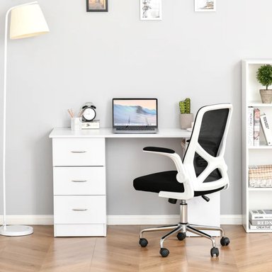 ESCRITORIO MODERNO TU MESITA PITCAIRN BLANCO 3 CAJONES