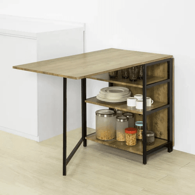 MESA DE COMEDOR TU MESITA OMÁN MARRÓN 180X60CM PLEGABLE - 3