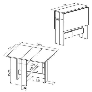 MESA DE COMEDOR TU MESITA COCOS BLANCO 103X76CM PLEGABLE - 5