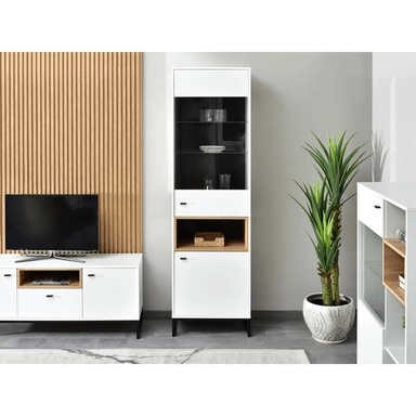 VITRINA ALTA TU MESITA SYBILA BLANCO 2 PUERTAS - 2