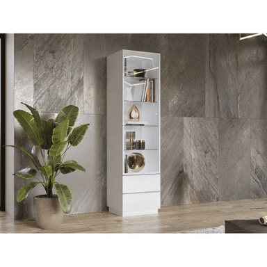 VITRINA ALTA TU MESITA TILSA 1 PUERTA 2 CAJONES