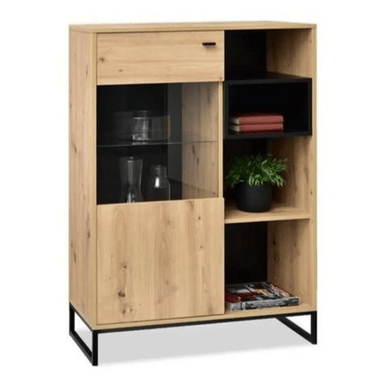 VITRINA MODERNA TU MESITA SYBILA COLOR DUNA 1 PUERTA