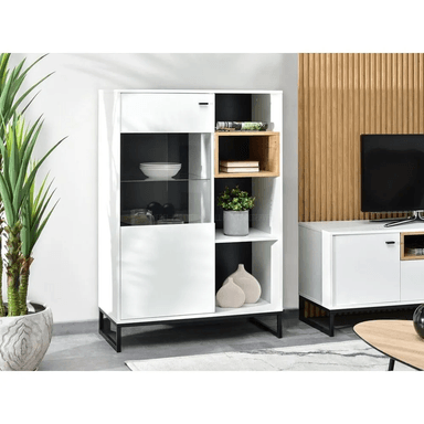 VITRINA MODERNA TU MESITA SYBILA COLOR BLANCO 1 PUERTA - 2