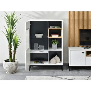 VITRINA MODERNA TU MESITA SYBILA COLOR BLANCO 1 PUERTA - 3