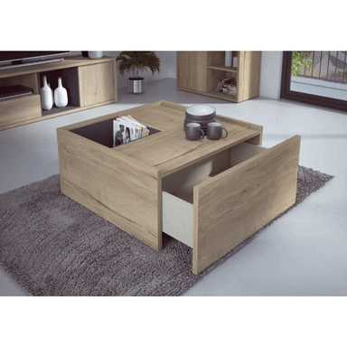 MESA DE CENTRO TU MESITA RAYÁN MODERNA MYERS BLANCO 2 CAJONES