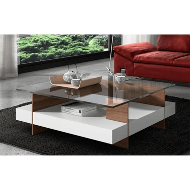 MESA DE CENTRO TU MESITA MARABI CONTEMPORÁNEA MARRÓN 100CM BLANCO