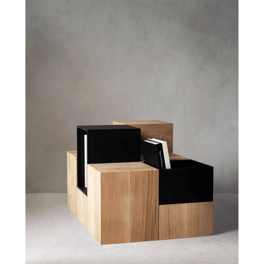 MESA DE CENTRO TU MESITA CONTEMPORÁNEA PIQUÉ PASTEL 2 PIEZAS MARRÓN